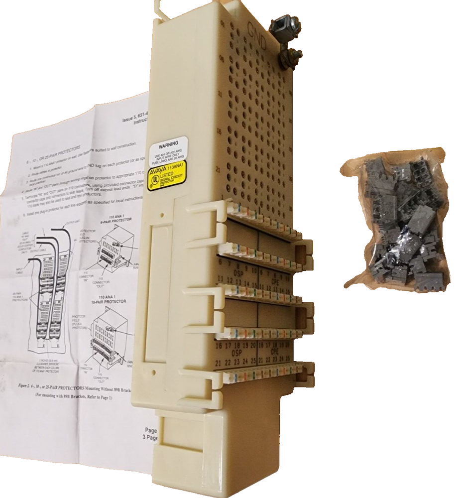 Lucent Technologies AVAYA 110ANA1 25 Pair Protector Block 110 Termination