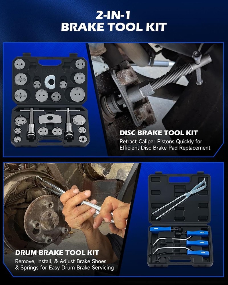 Durable 32pc Brake Service Tools for Efficient Disc and Drum Brake Maintenance