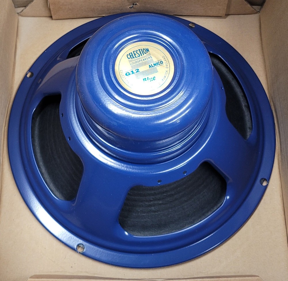 Two Celestion Alnico Blue, Engineering samples, 15 watt, 8 Ohm, NOS - OPEN BOX