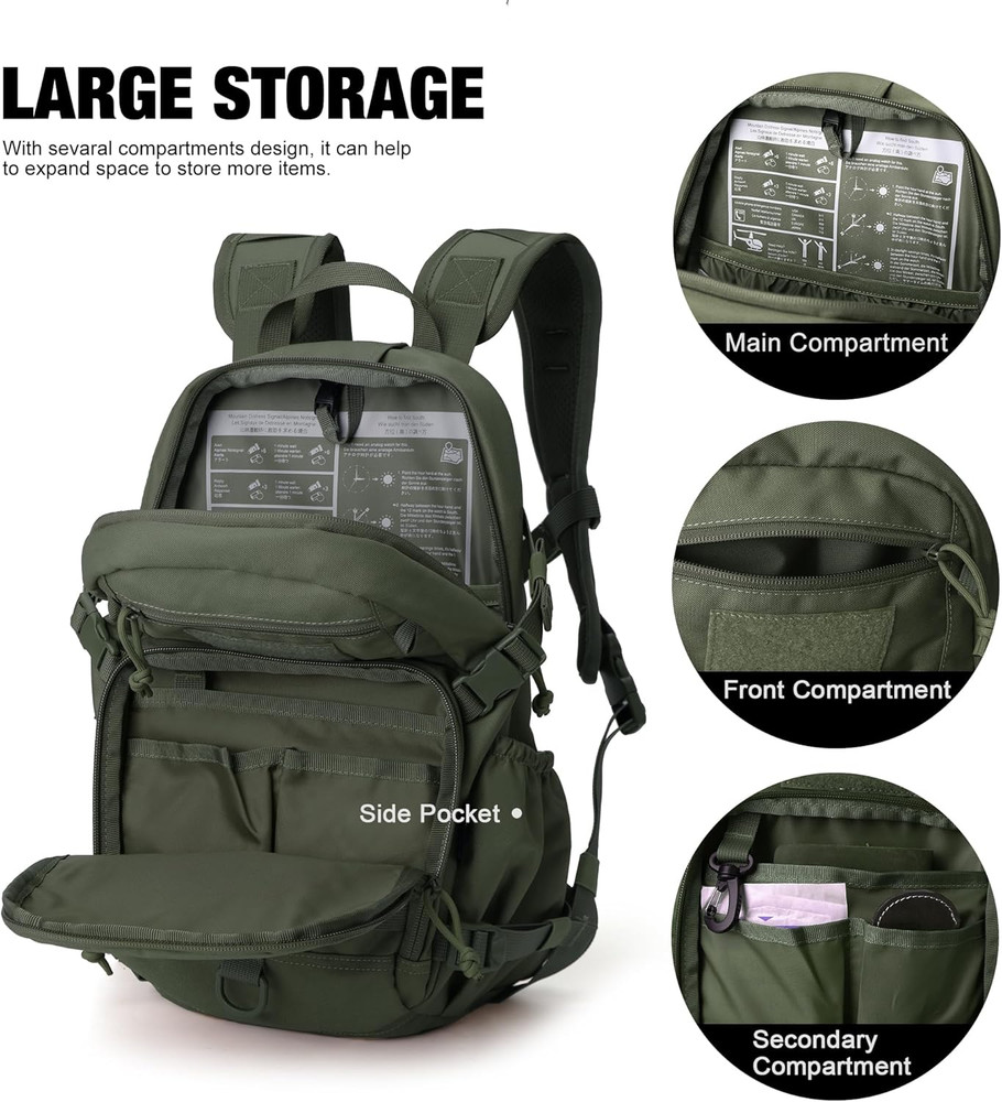 Small Tactical Backpack,Molle Hiking Backpack for Backpacking,Cycling and Biking