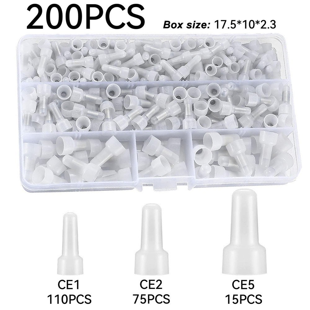Electrical Connector Set 200 Pcs Nylon Closed End Terminals for Versatility
