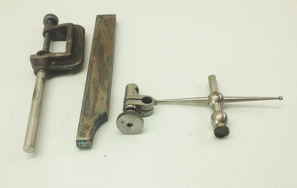 Vtg Starrett universal Back plunger dial indicator 1-1000 in. set