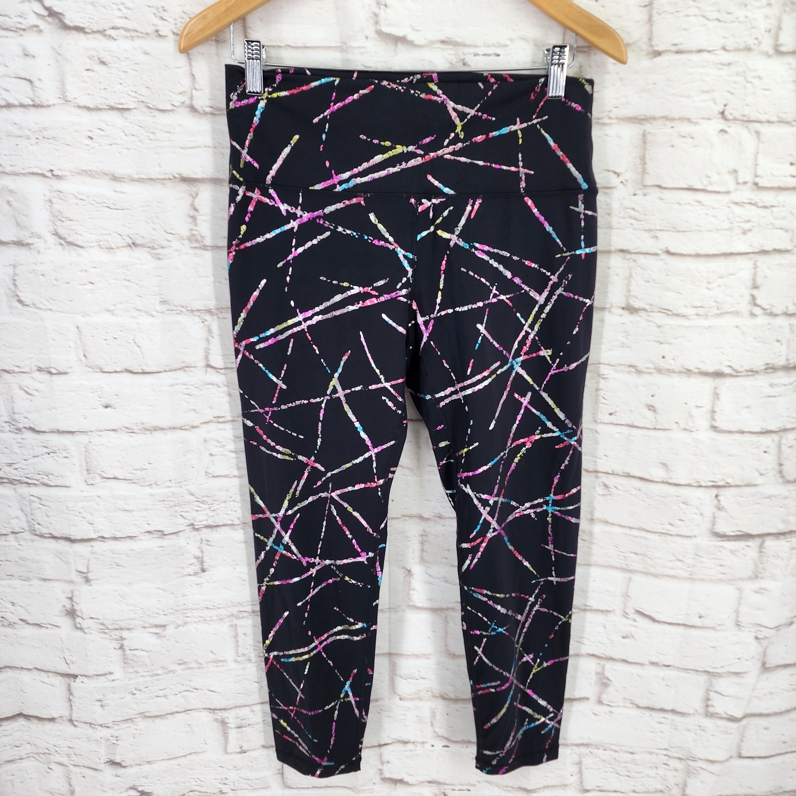 Zyia Active Leggings Size 12 Yoga Running Metallic Colorful High Waist Gym Walk