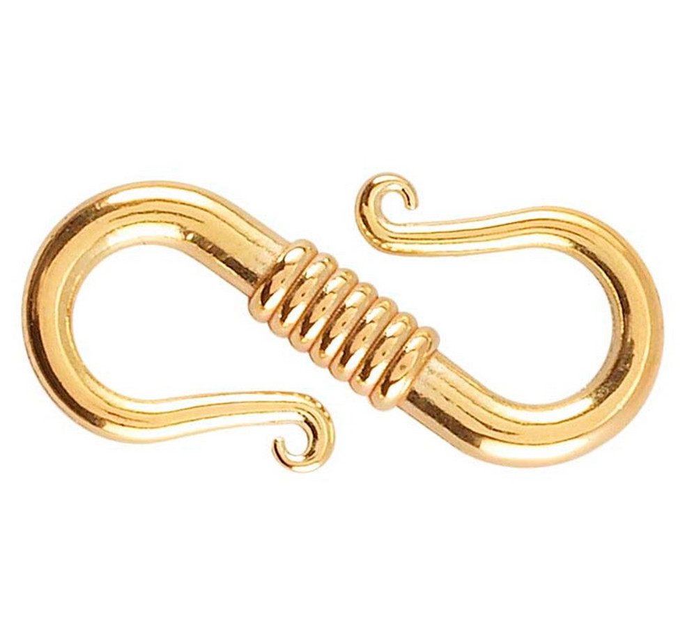15mm 18k Solid Yellow Gold S Hook Coil Clasp Extender USA MADE