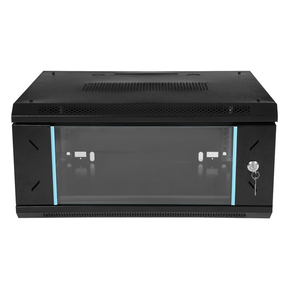 4U Wall Mount Network Server Cabinet Enclosure Rack Black With Lock Door