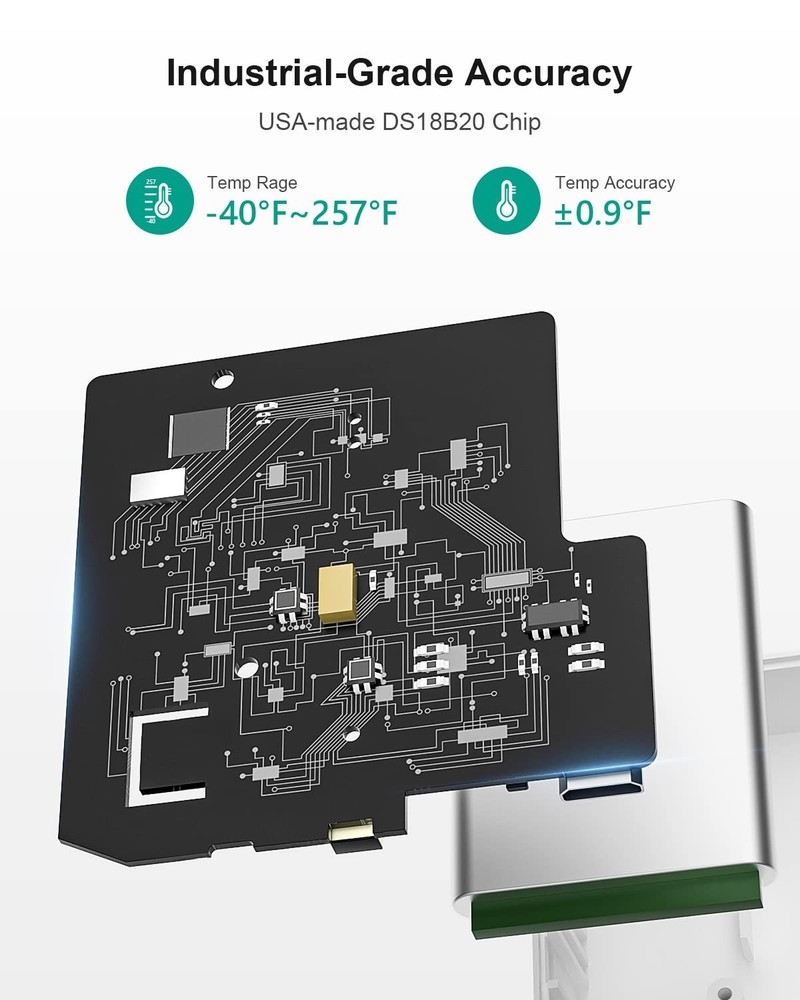 WiFi Thermometer Freezer Alarm, Email Alert, App Notification, Data Record Ex...