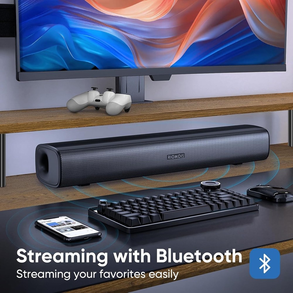 Enhanced Dialogue Clarity Soundbar 2.5" Compact Design