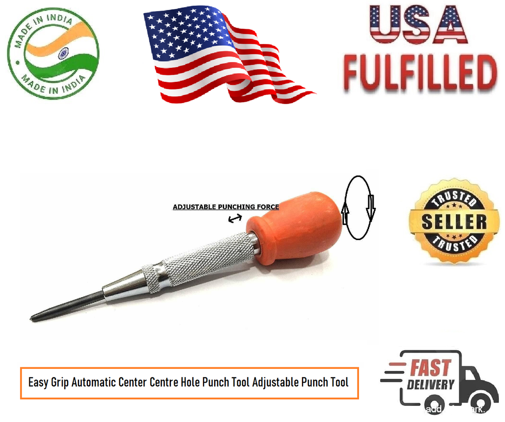 Easy Grip Automatic Center Centre Hole Punch Tool Adjustable Punch USA FULFILLED