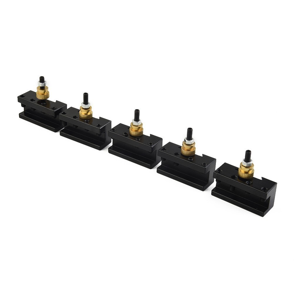 5pcs Black Quick Change Post 1/4-1/2 Iron Brass Kit For Mini Lathe Tool Holder