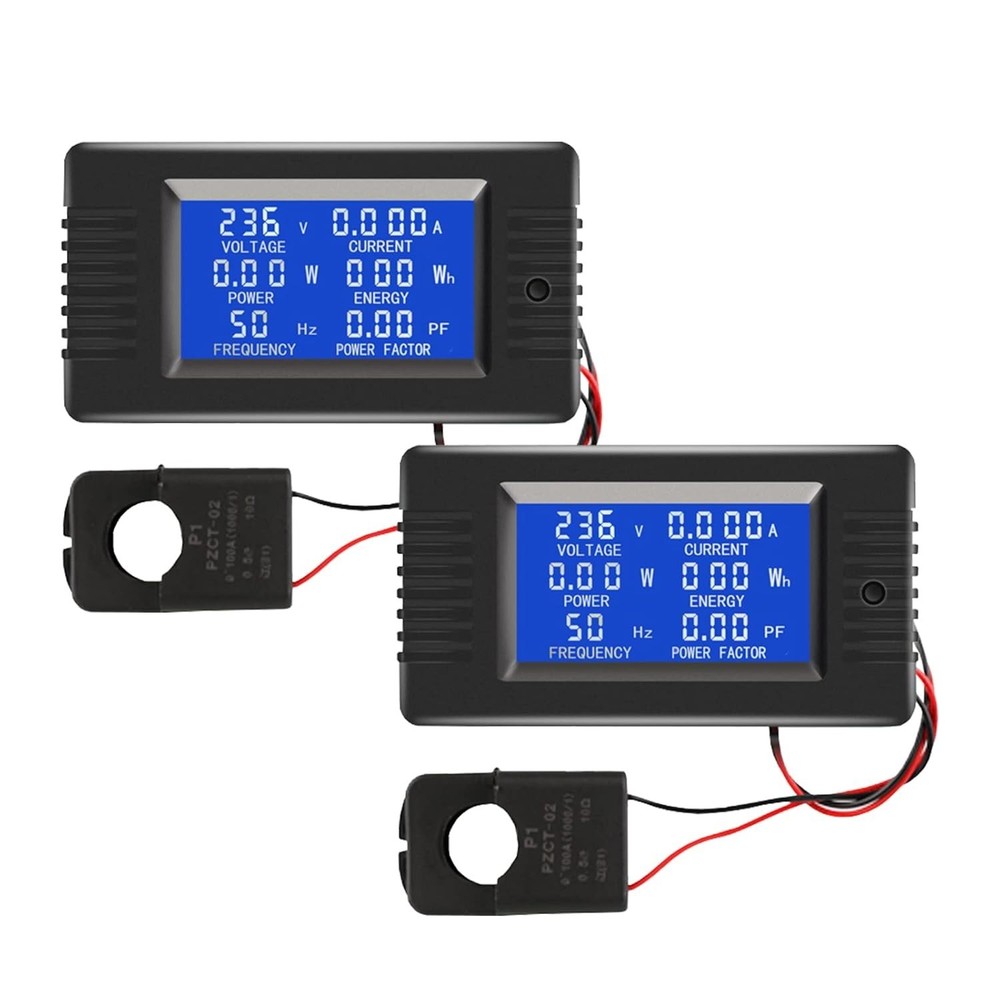Multi-Function AC Meter: LCD Digital 100A Current & Voltage with Alarm Function