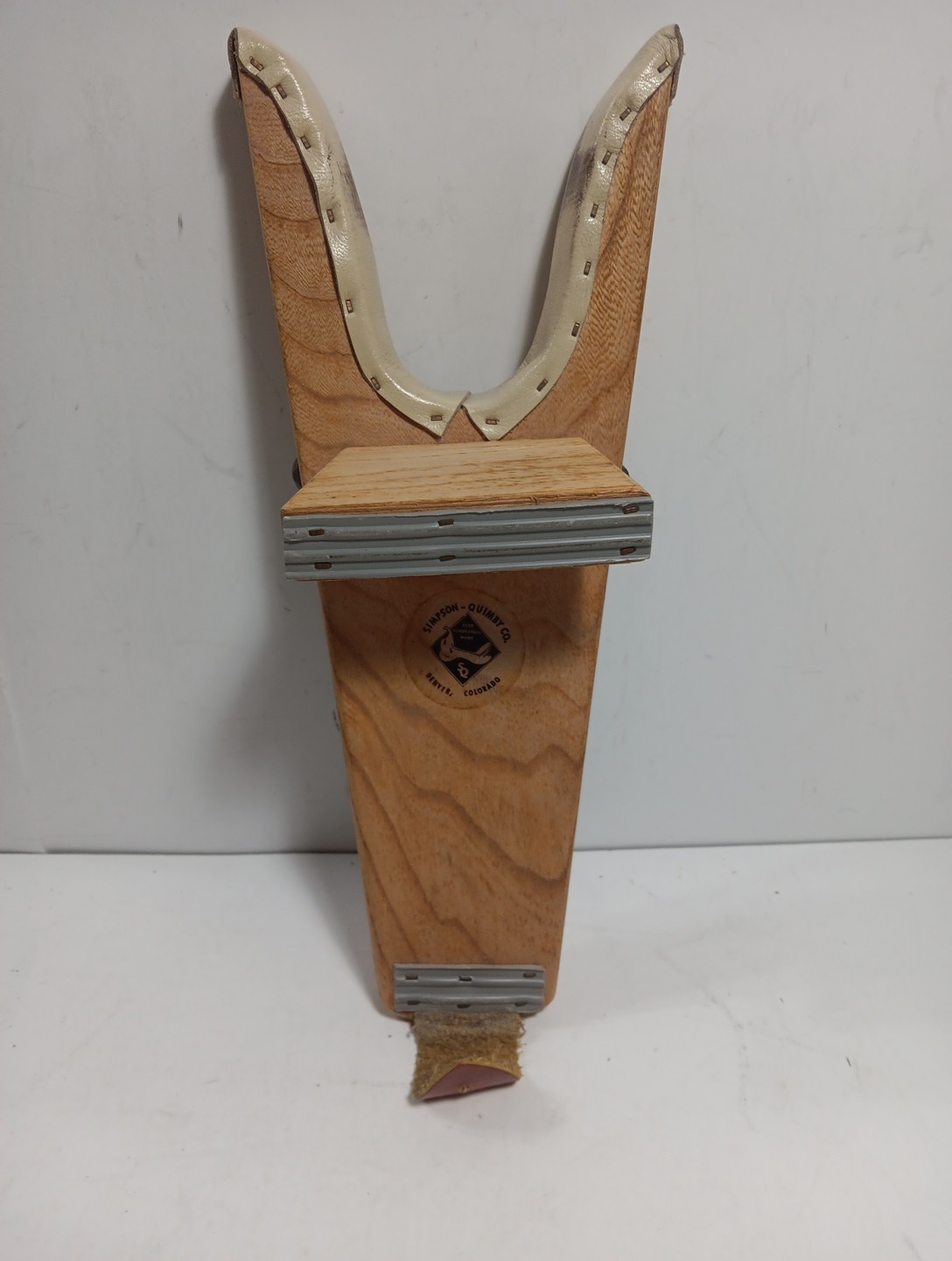 SIMPSON-QUIMBY CO Wooden Cowboy Boot Jack Leather Shoe Remover Denver Colorado