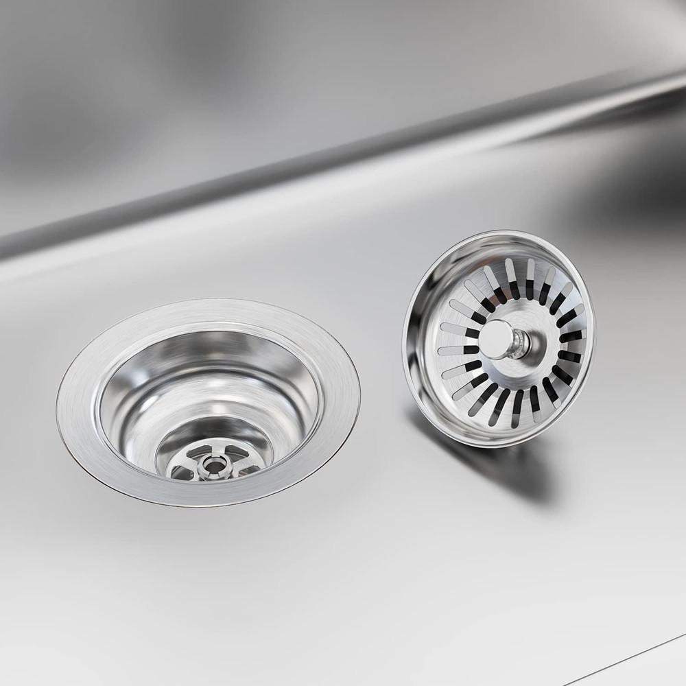 Sink Drain Assembly, Kitchen Sink Drain Strainer Kit with Removable Strainer Bas