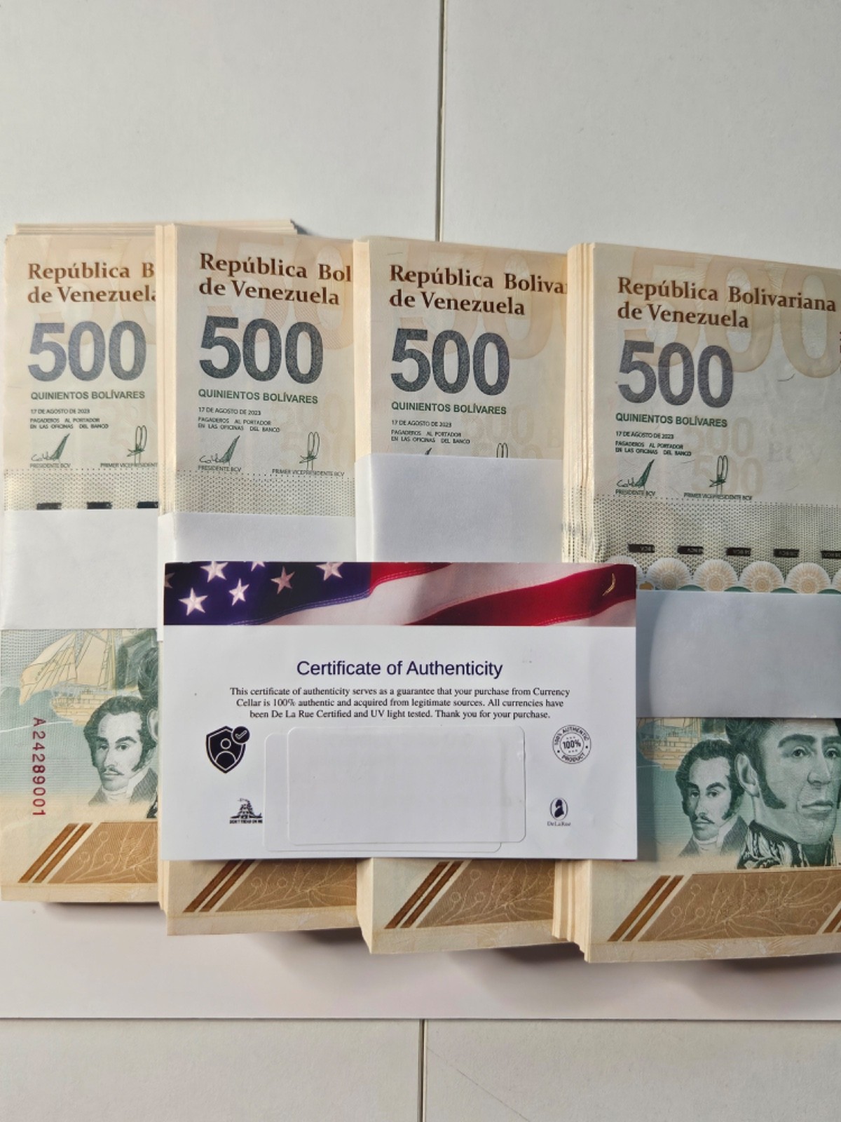 *2 x VENEZUELA 500 DIGITALES 2023 500 million bolivars USA SELLER bundle w/COA *