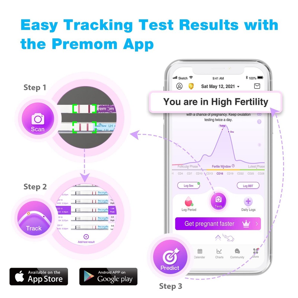 Easy@Home Ovulation Test Strips, 25 Pack Fertility Tests, Ovulation Predictor...