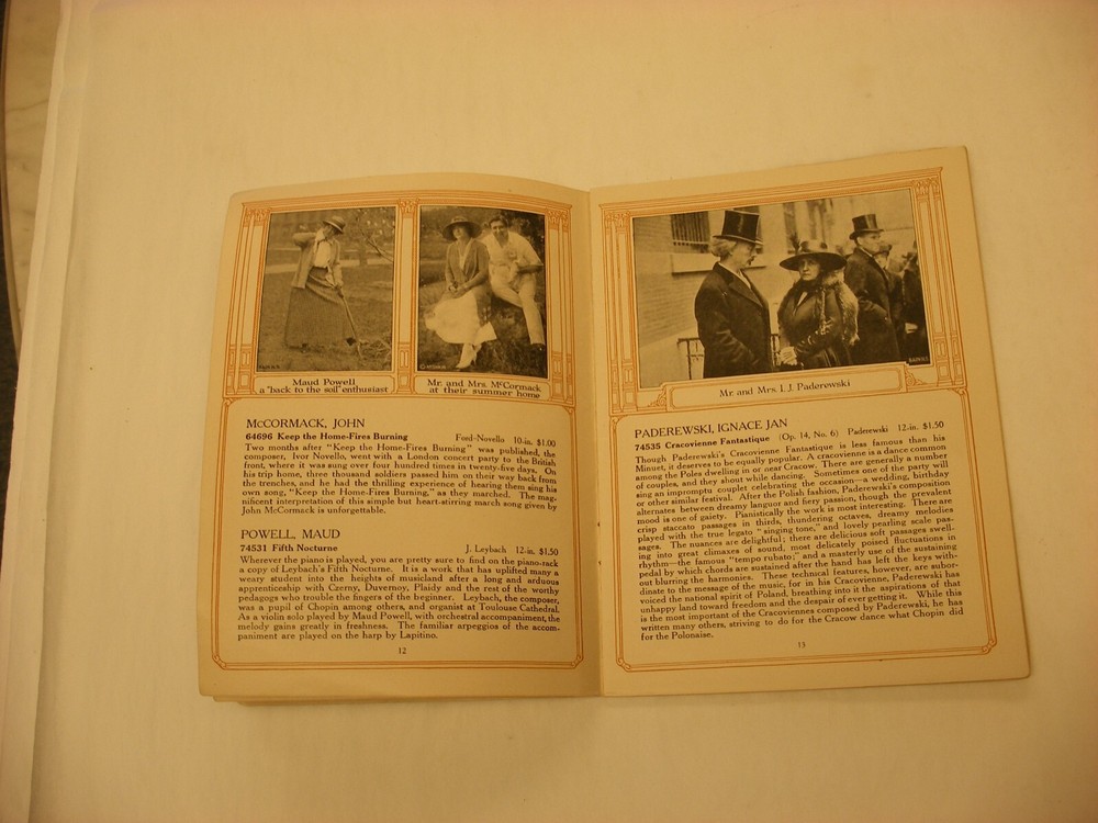 Original Victor Phonograph Record Catalog - Dated September, 1917