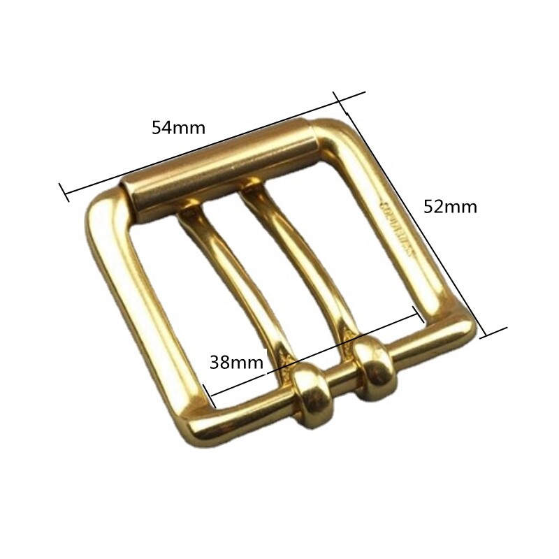1pc Replacement Solid Brass Belt Buckle Double Prong Roller Fits 1-1/2" Wide