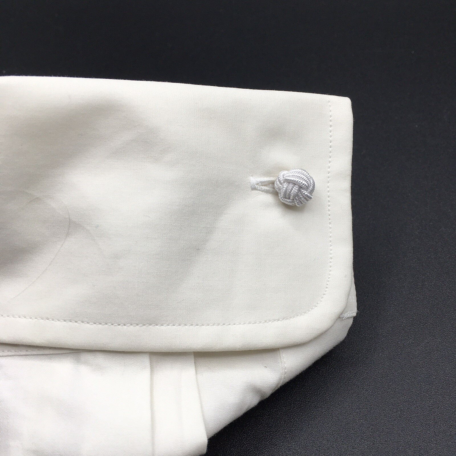 Fabric Silk Knot Shirt Cufflinks White Lot of 50 (25 Pairs) Formal Wear Tuxedo