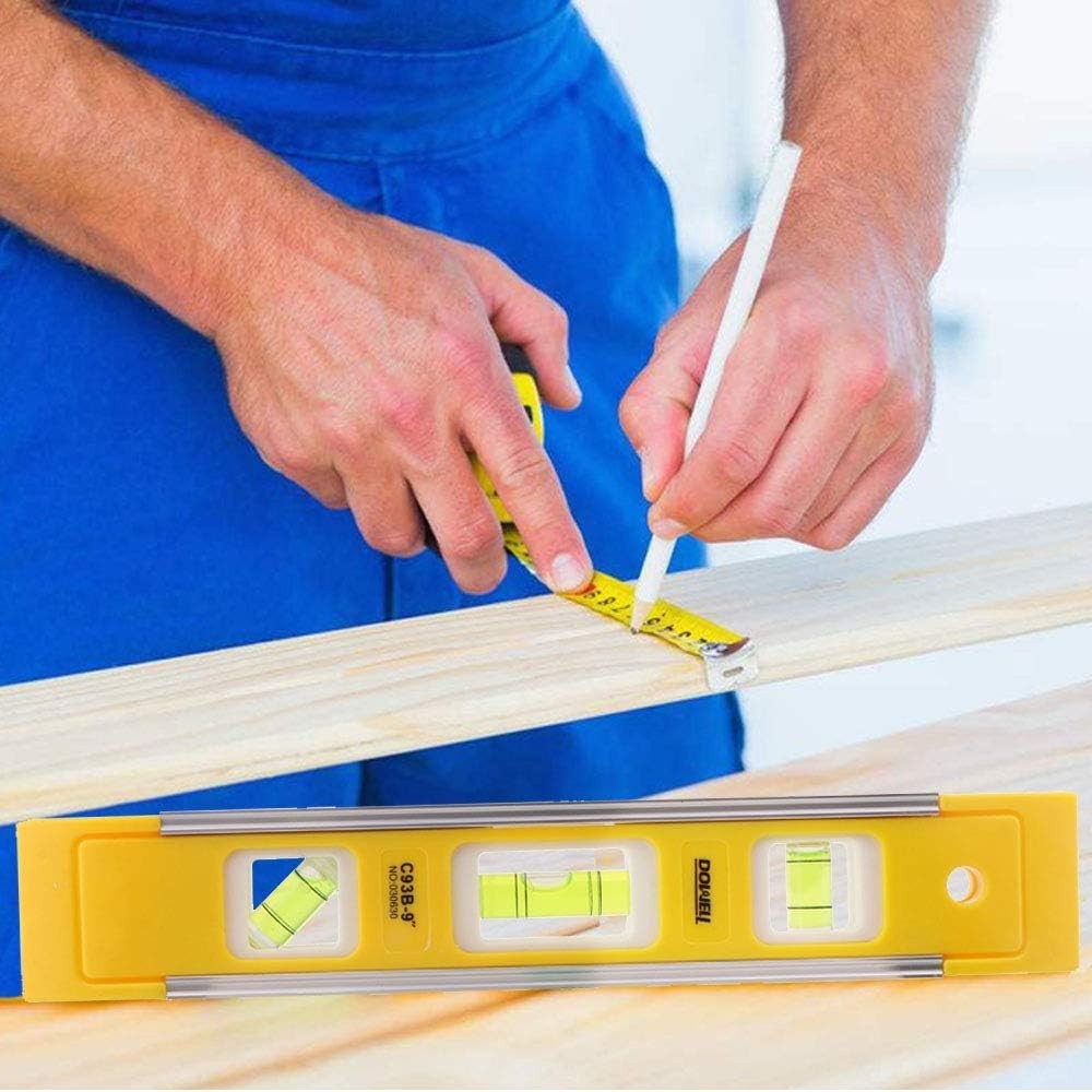 Magnetic Aluminum Torpedo Level - Compact 9-Inch Design with Dual Functionality