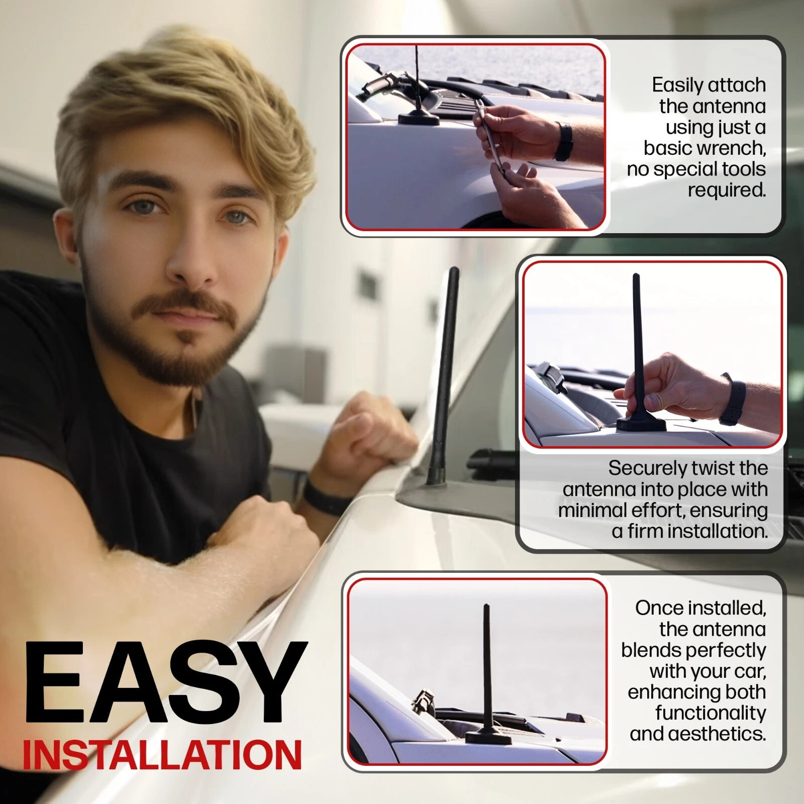 Short Antenna For Ford F-150 (2009-2023) - 6 3/4" ANTENNA MAST - CAR WASH PROOF#