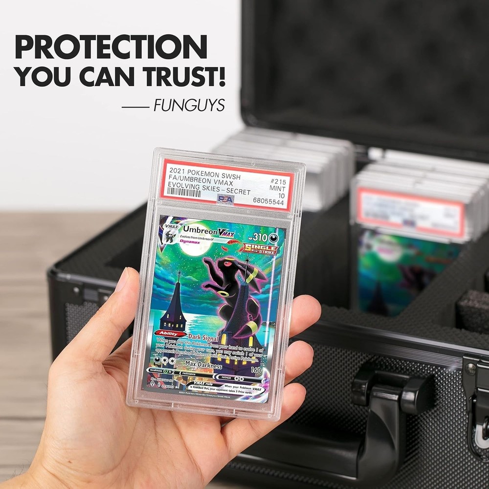 Quick Lock Graded Card Box - Includes EPE Foam Dividers for Ultimate Protection