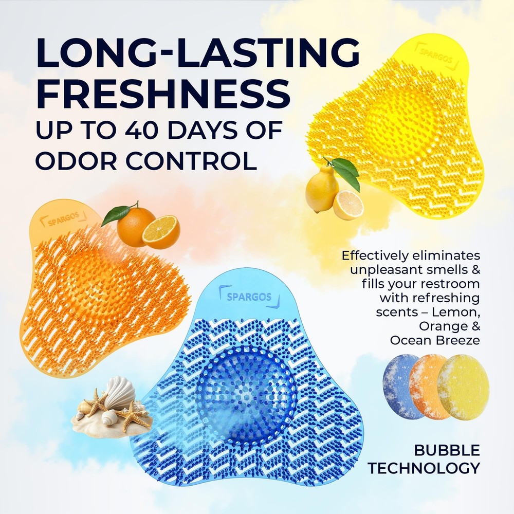 Urinal Screen Deodorizer 24 Pack - Urinal Cakes Fresh 3D Wave Anti-Splash Odo...