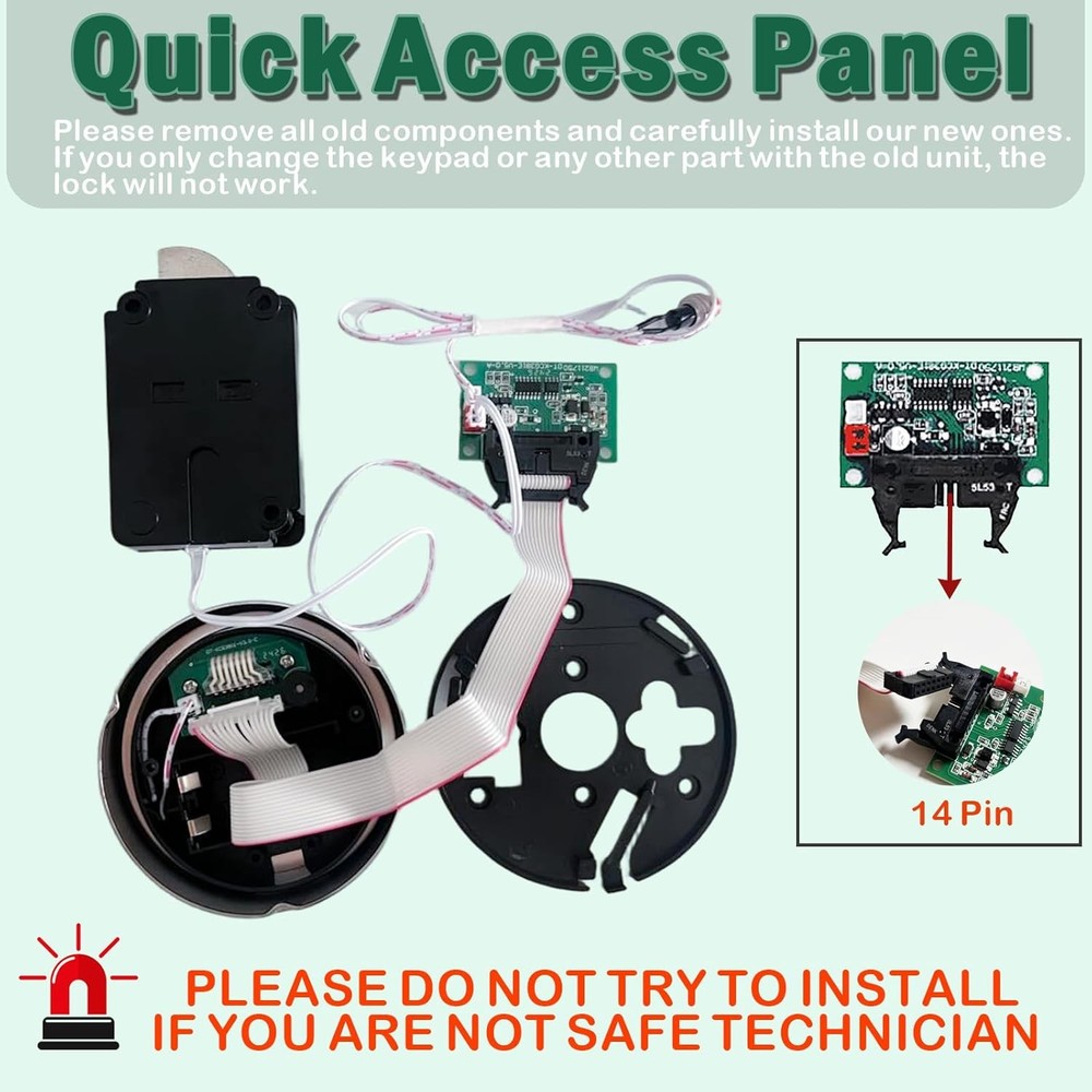 Gun Safe Lock Replacement with Solenoid Lock &2 Master Key Chrome Digital Keypad