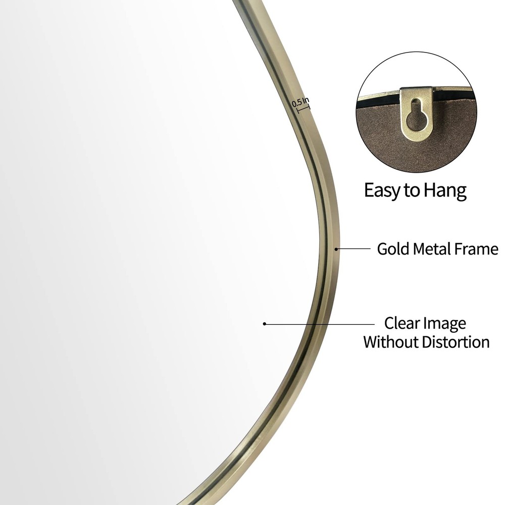 Wall Mirror Decorative Mirrors Mounted Decor Rain Tear Drop Shape Wall-Mounte...