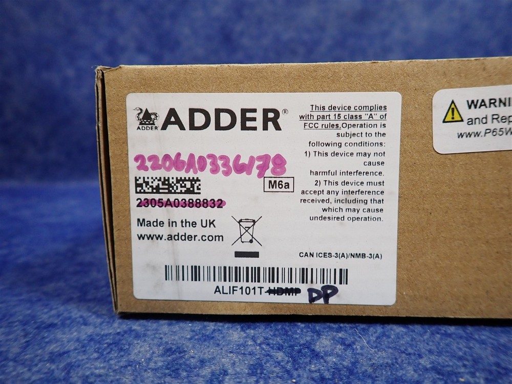Adder ALIF101T-DP ADDERLink INFINITY 101T DisplayPort KVM Dongle (C19)