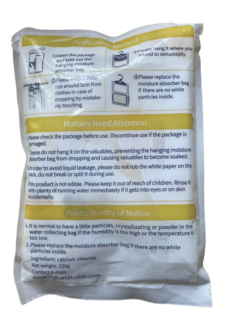 Vacplus Hanging Moisture Absorber Bag