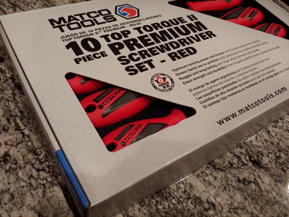Matco Tools 10 PIECE TOP TORQUE II SCREWDRIVER SET - RED SEALED