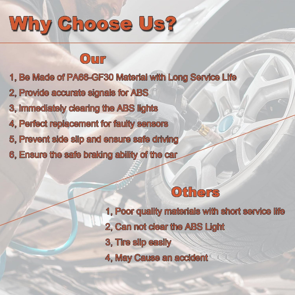 ABS Wheel Speed Sensor Front Rear Left Right Replacement for Commander 2006-2...