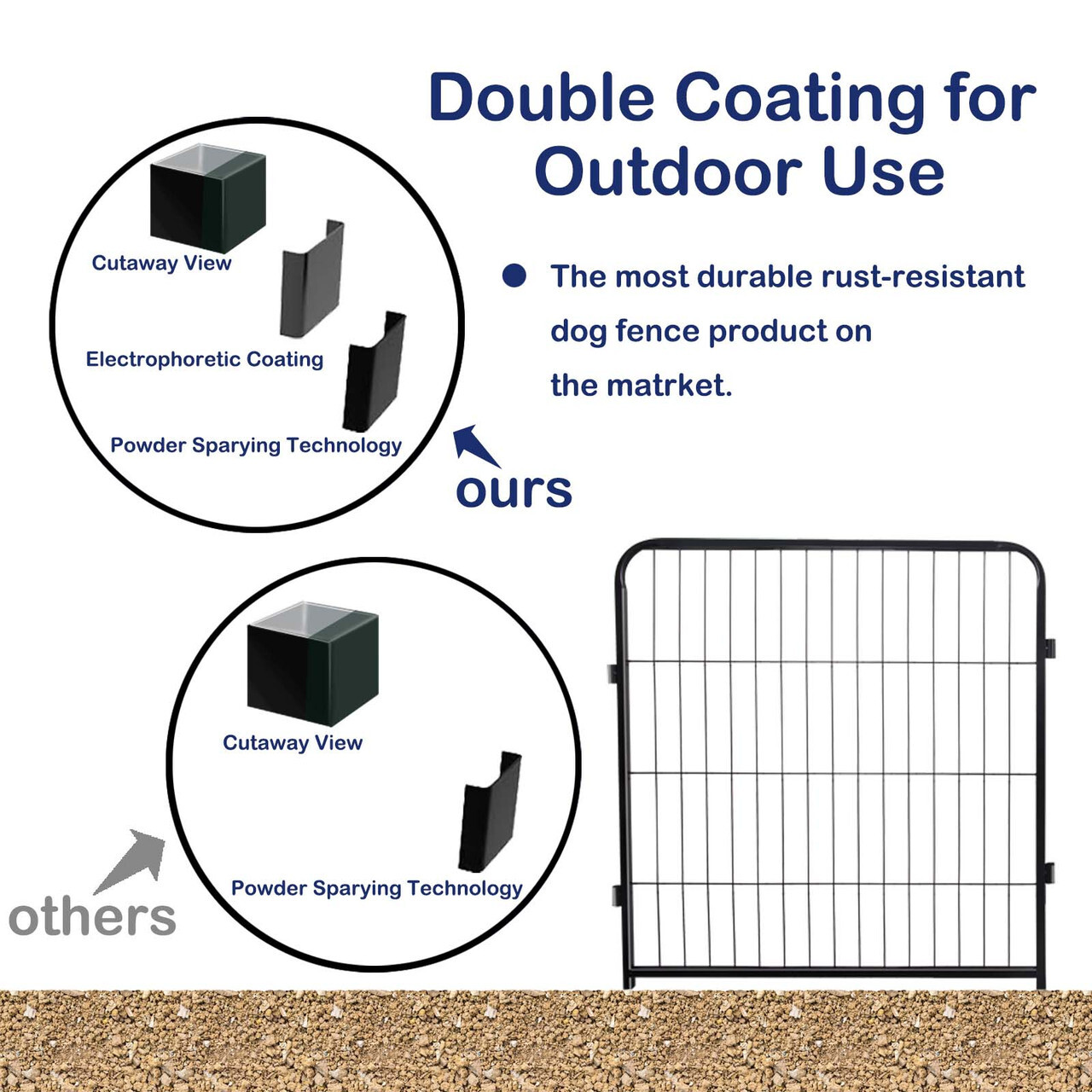 Dog Playpen 16 Panels Pet Fence Metal 24" Exercise Pen Puppy Playpen Out/Indoor