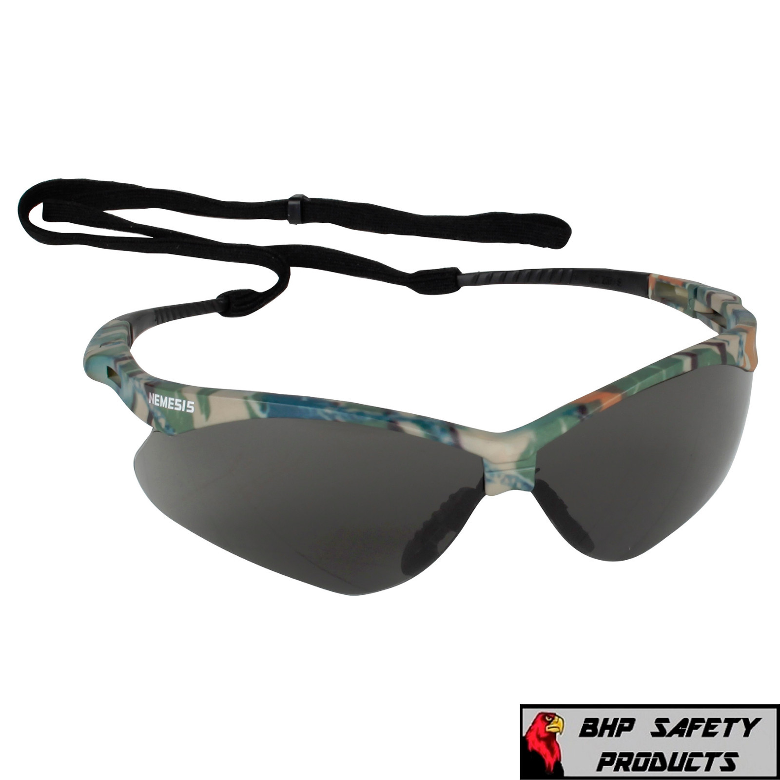(3 PAIR) KLEENGUARD NEMESIS SAFETY GLASSES CAMO FRAME SMOKE ANTI-FOG LENS 22609