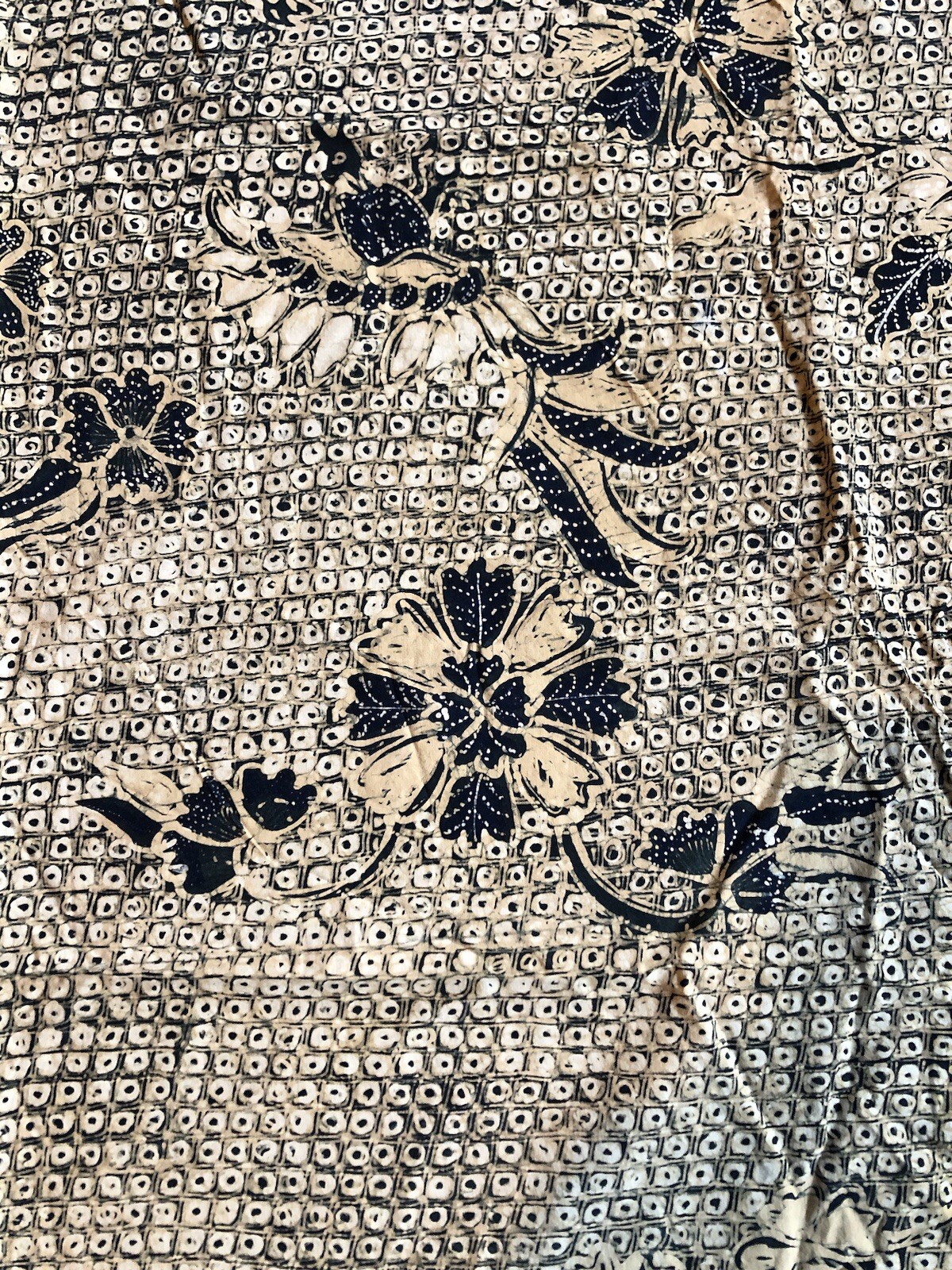 1970's Vintage Hand Dyed Cotton Batik Slendang (Selendang) and Batik Sarong Java