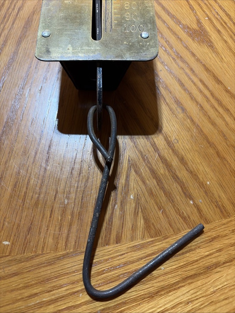 Vintage Detecto Large Brass Face 100 LB Hanging Spring Scale