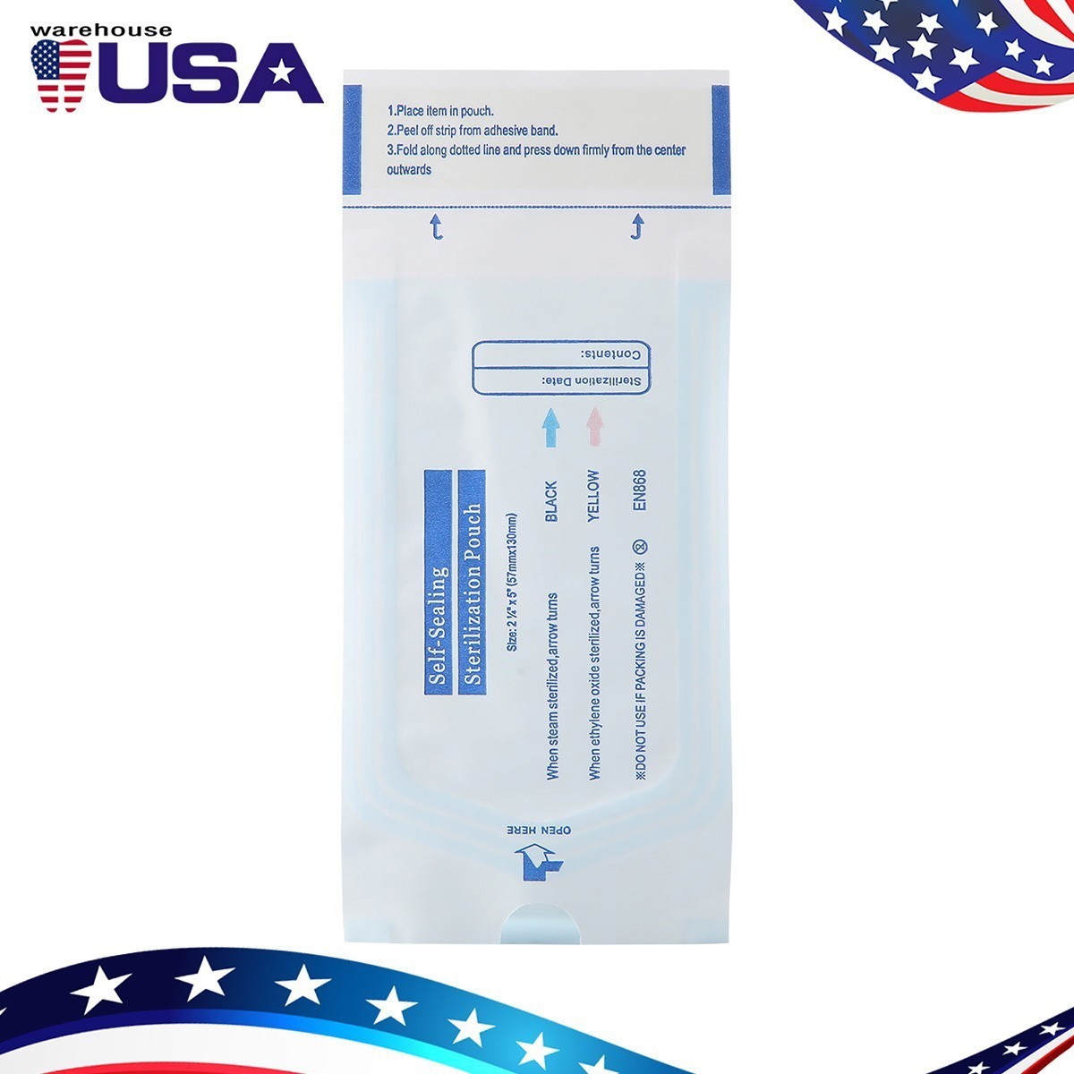 200pcs/Box Medical Self Sterilization Pouches Pouch Autoclave Sterilizer Bags