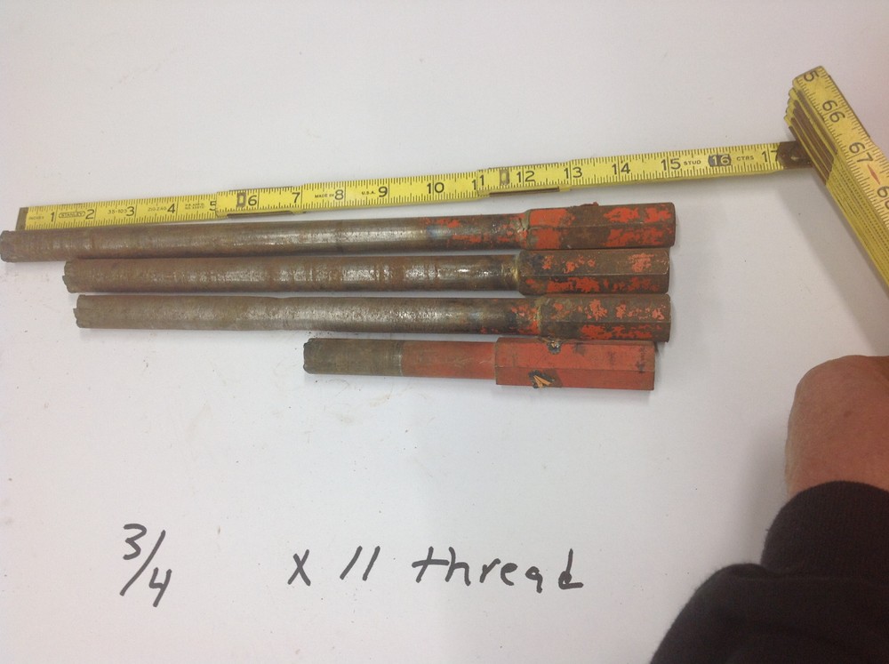 (4) 3/4" x 11 Thread Concrete Masonry CARBIDE Core Drill Bit USED