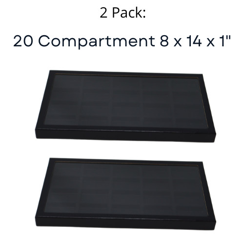 2 Pack of BLK 20 Compartment Case for Zippo Lighter Jewelry Collectibles & More