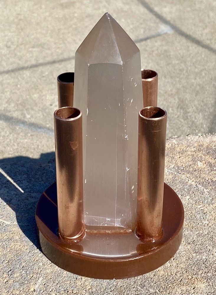 Orgone Cloudbuster with large Selenite Tower & Copper Pipe