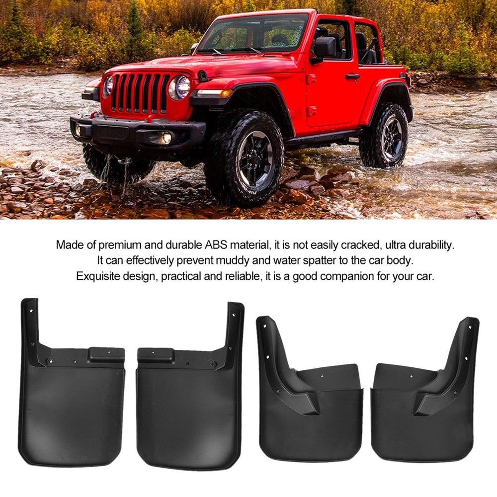 4Pcs Car Mudflaps Durable Mud Flap Guards For JL 2018 + PDMU