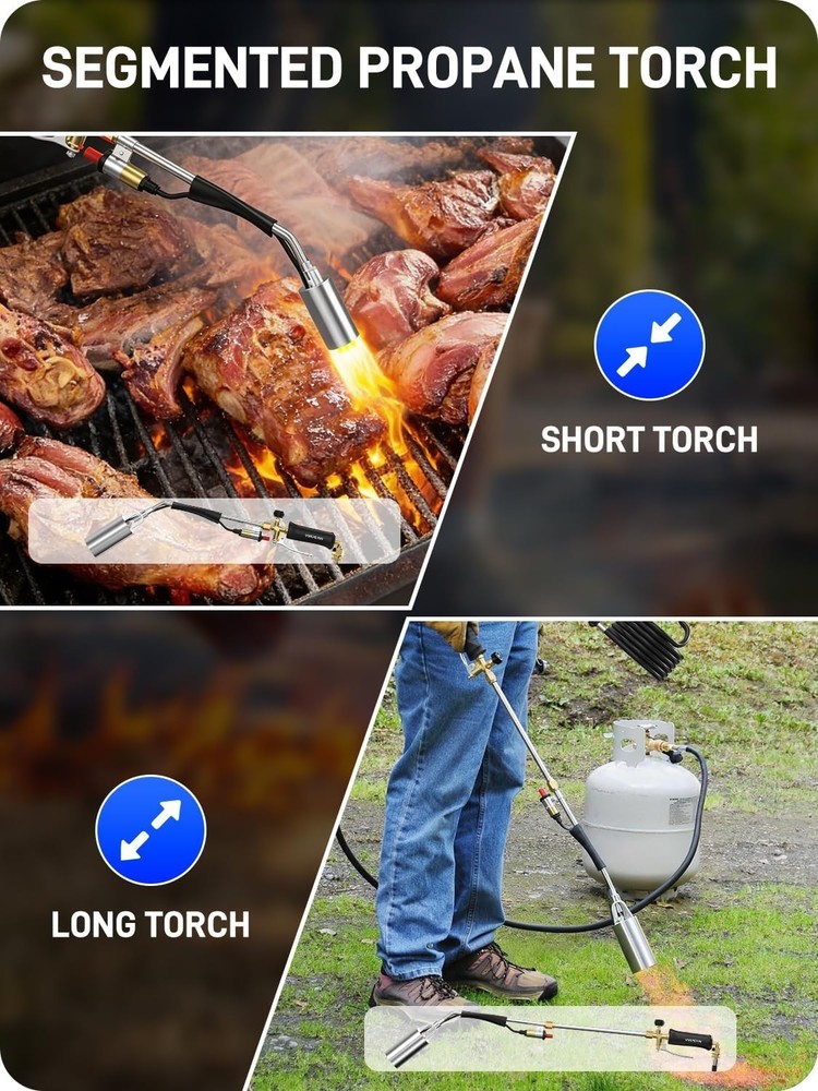 Multi-Purpose Heavy-Duty Propane Torch with Self Igniter for Weeding & Melting