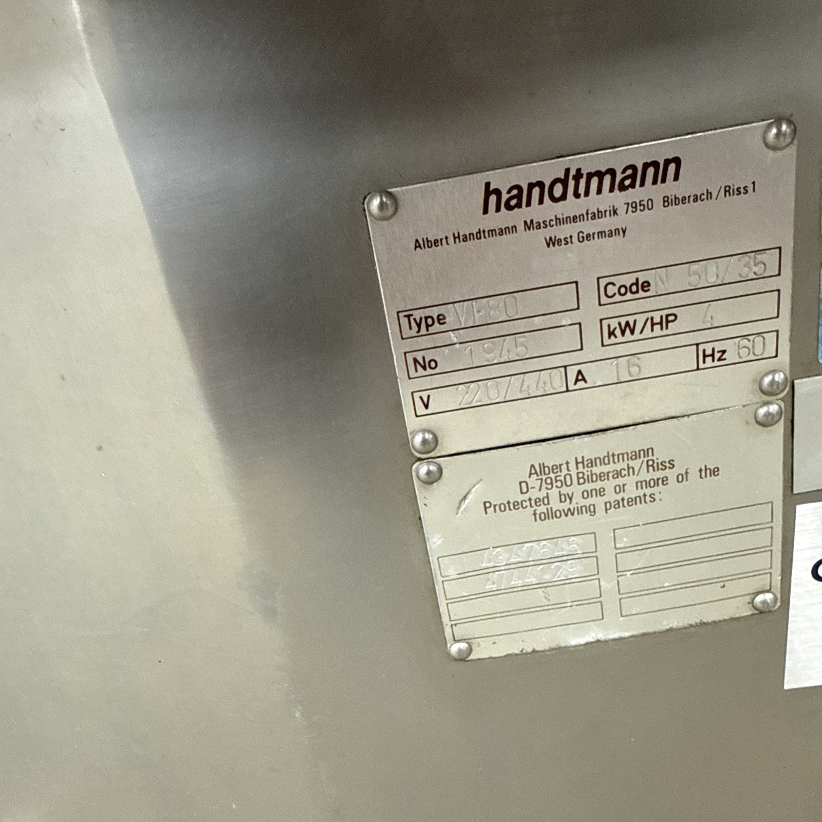 Handtmann VF80 Vacuum Filler