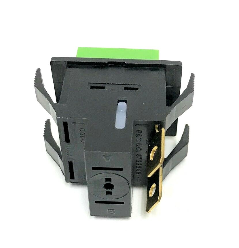 CHALLENGE PUSH BUTTON SWITCH ( GREEN ) 2 TERMINALS NOS, OEM P/N: E-1045-8