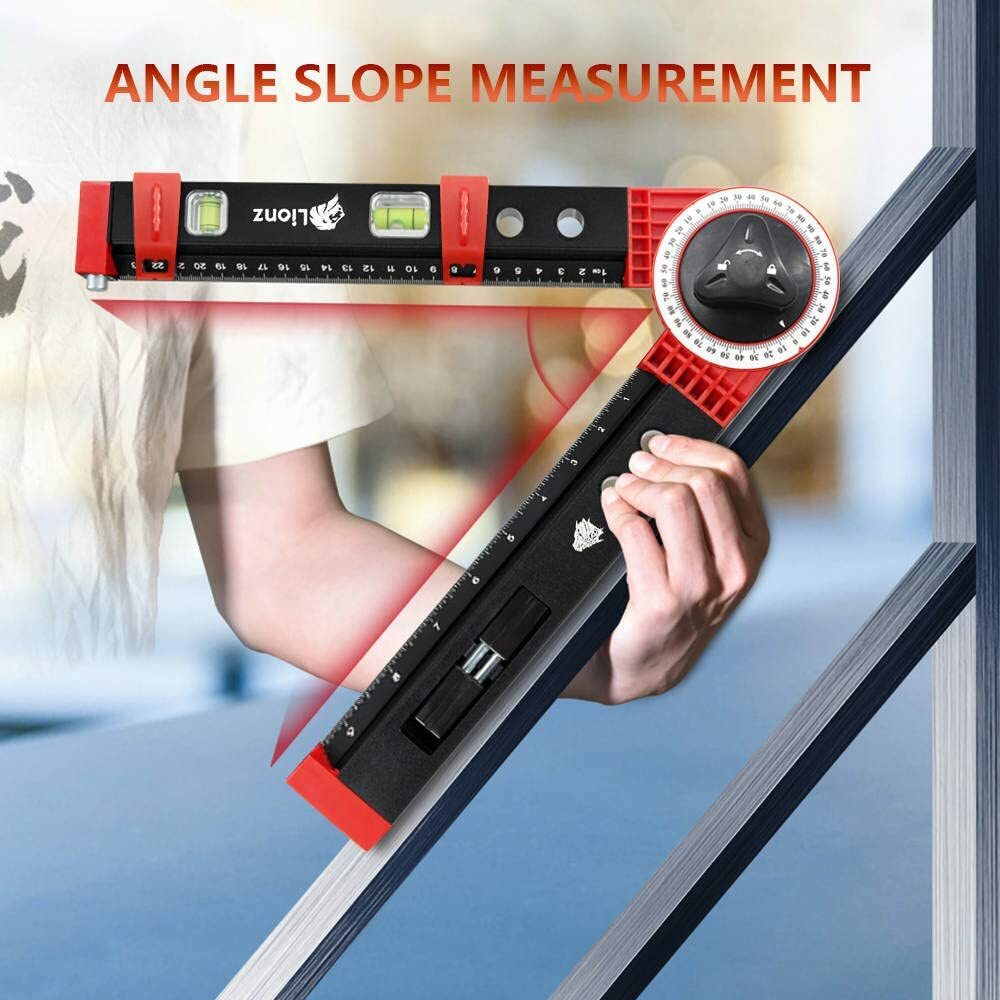 Lionz Angle Finder, 14' Multifunction Miter Saw Protractor w/ Precision Compass