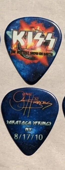 KISS 8-17-2010 SARATOGA SPRINGS  Hottest Show On Earth Guitar Pick GENE SIMMONS
