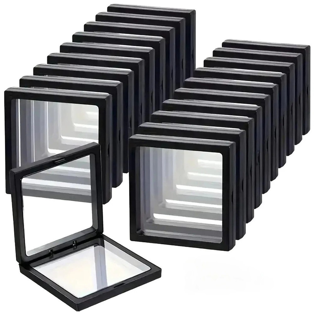 10PCS Floating Display Frame Transparent Jewelry Coin Ring Storage Box Case