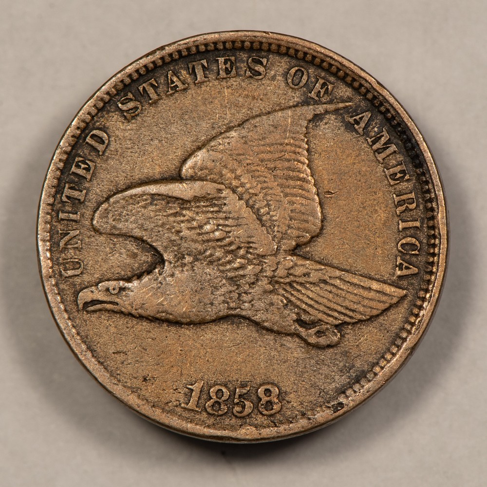 1858 1c Flying Eagle Small Cent - Small Letters - VF+ - SKU-T4509