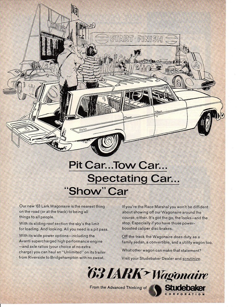 1963 STUDEBAKER LARK WAGONAIRE ~ ORIGINAL PRINT AD