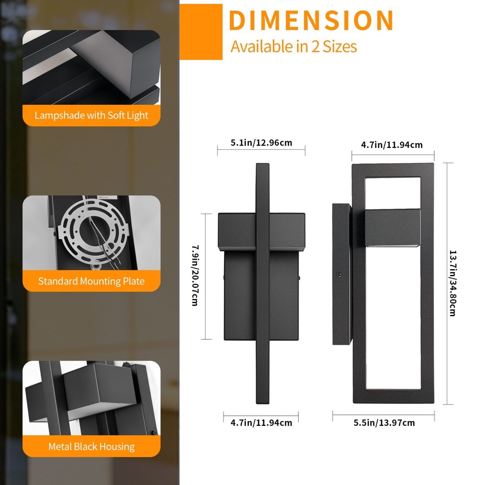 1-Pack 13.7 in. Black Outdoor Wall Lanterns