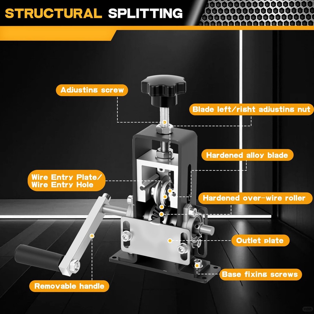 Wire Stripper Machine wire gauges 0.04’’- 1’’, Drill-Powered/Manual Dual-mode...